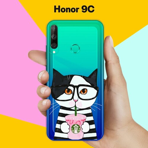 Силиконовый чехол Кот в очках на Honor 9C силиконовый чехол кот в очках на honor 30i