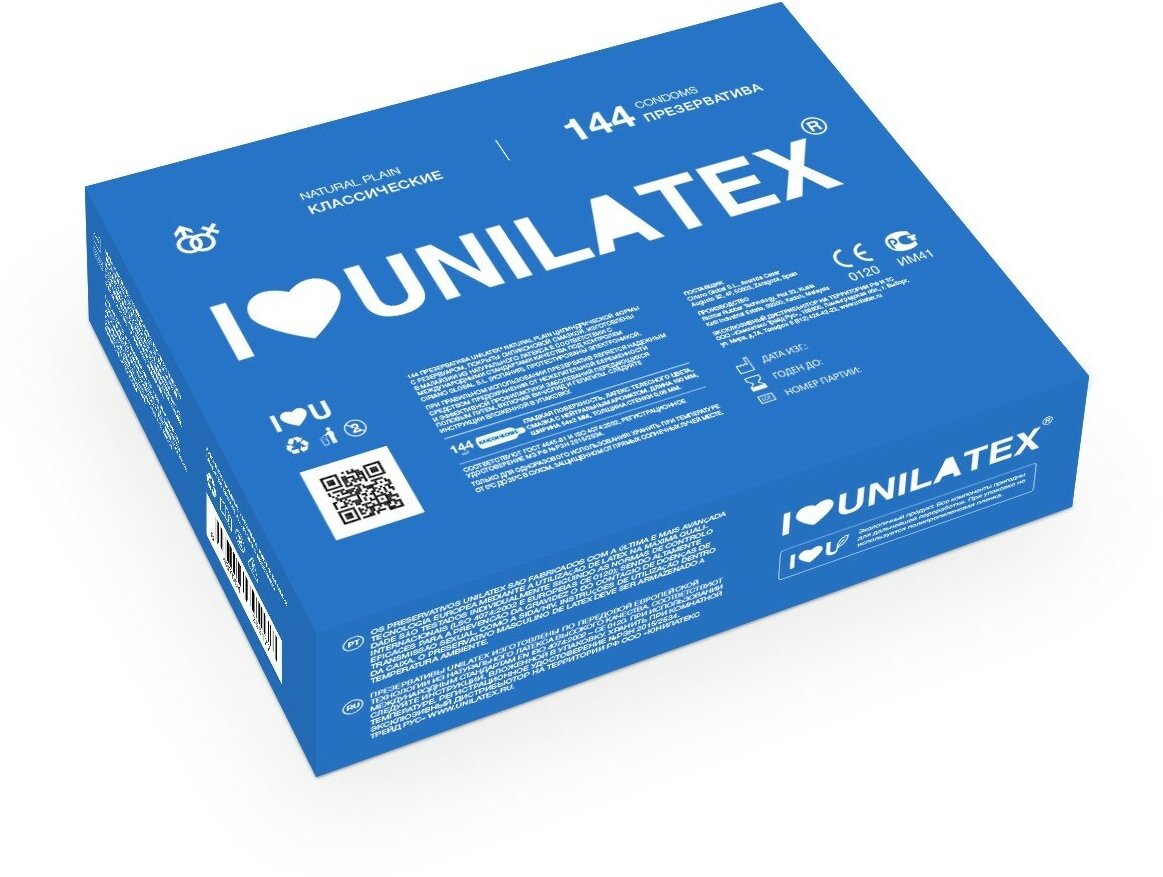 Unilatex / Презервативы Unilatex Natural Plain 144 шт, классические.