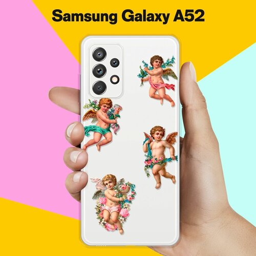 Силиконовый чехол Ангелочки на Samsung Galaxy A52 силиконовый чехол ангелочки на samsung galaxy a10