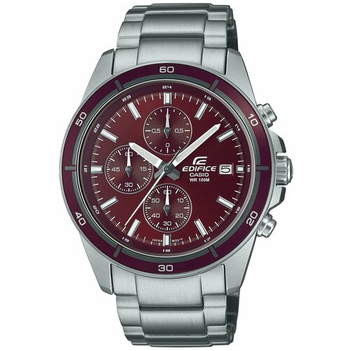 фото Наручные часы casio наручные часы casio efr-526d-5c, бордовый, серебряный