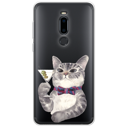Силиконовый чехол на Meizu M8 / Мейзу М8 Кот джентльмен, прозрачный силиконовый чехол на meizu m8 мейзу м8 благородный кот британец
