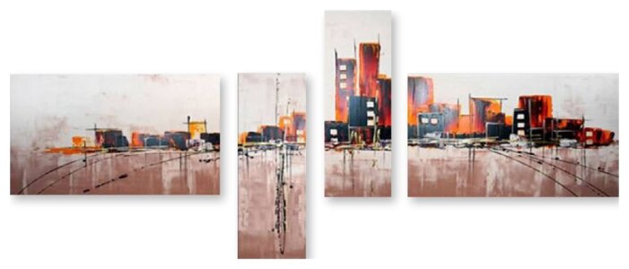 Модульная картина на холсте "Старый город" 90x40 см