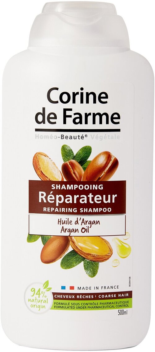 CORINE DE FARME Шампунь для волос с аргановым маслом восстанавливающий, 500 мл