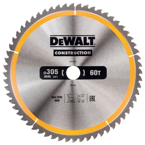 фото Пильный диск dewalt construction dt1960-qz 305х30 мм