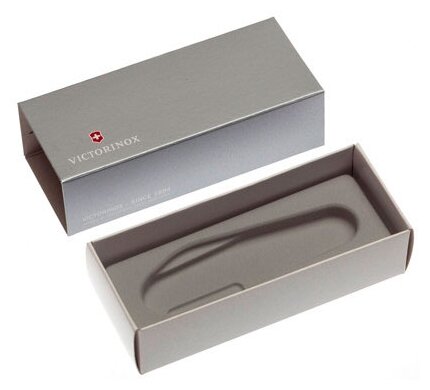 Коробка для ножей VICTORINOX 91 мм толщиной 6-7 уровней (1.6795, 1.7775. T), картонная, серебристая