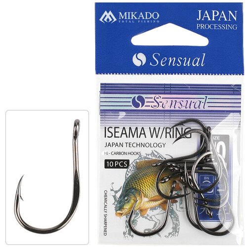 mikado крючки sensual keiryu w ring 10 bn 10шт Mikado, Крючки Sensual Iseama W/Ring, №12, BN, 10шт.