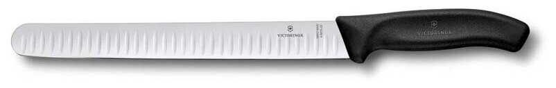 Нож для нарезания ломтиками VICTORINOX SwissClassic, широкое рифлёное лезвие 25 см, чёрный, 6.8223.25