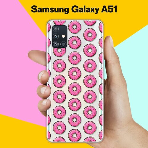 Силиконовый чехол Пончики на Samsung Galaxy A51 силиконовый чехол на samsung galaxy a51 самсунг а51 с эффектом блеска лавандовые пончики