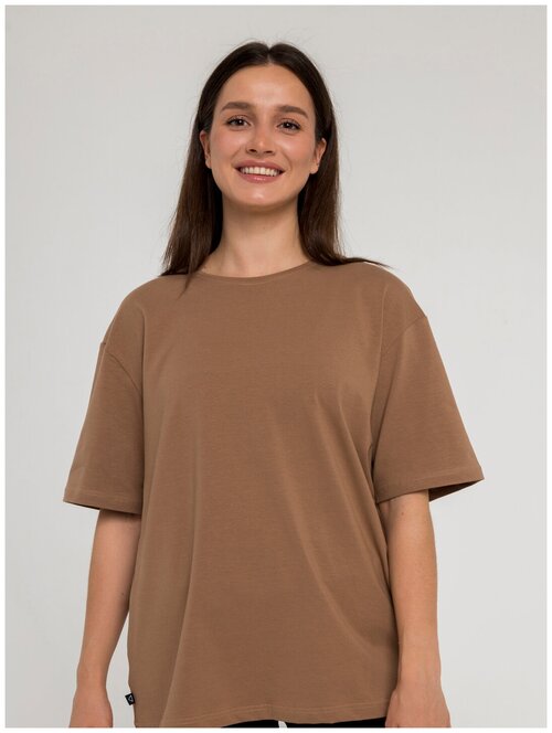 Свободная футболка KH прямого кроя оверсайз ONESIZE, цвет CARAMEL