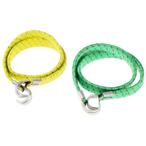 TORSO Резинка для крепления багажа TORSO, 60 см, d1.75 см, металлические крючки, микс, набор 2 шт