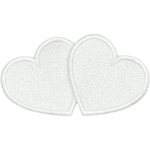 Набор из двух нашивок патчей на одежду в виде сердечек Love на термоплёнке (12325) 54х49 мм