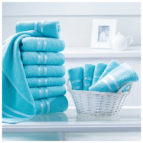 фото Доми полотенце для рук harmonika цвет: голубой 33х50 см - 12 шт dome