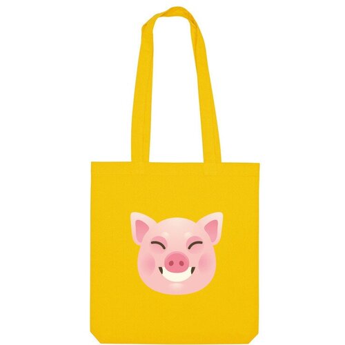 Сумка шоппер Us Basic, желтый мужская футболка смеющаяся розовая свинка поросенок s желтый