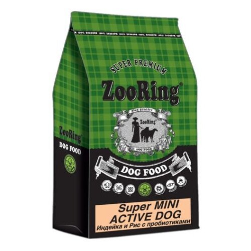 Сухой корм для собак ZooRing для активных животных, индейка, с рисом 1 шт. х 10 кг (для мелких и карликовых пород)