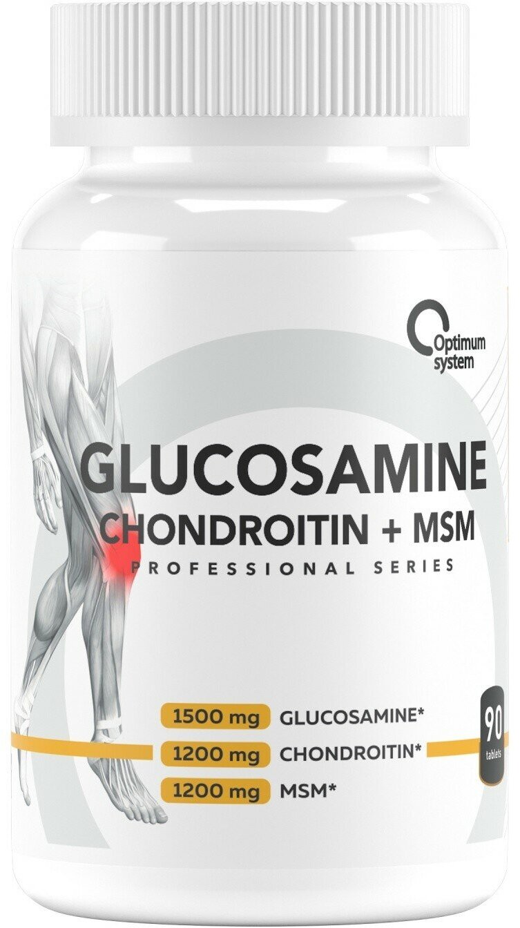 Optimum System Glucosamine Chondroitin + MSM, 90 таб.