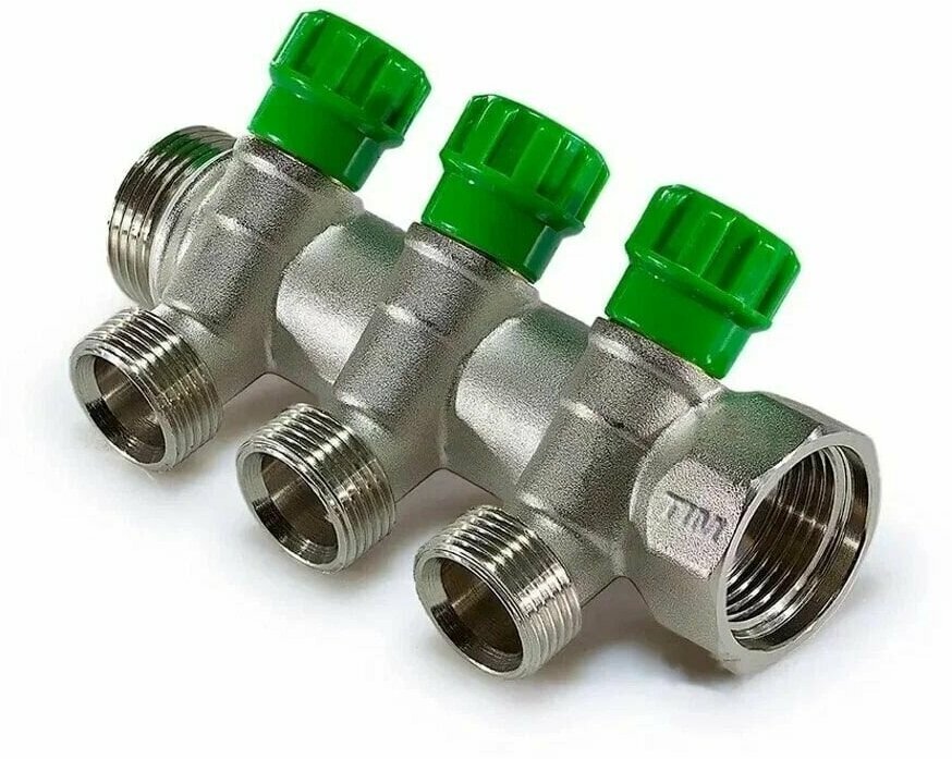 Коллектор регулировочный TIM (MR135N-1-3) 3 выхода, евроконус, 3/4"- 1/2"