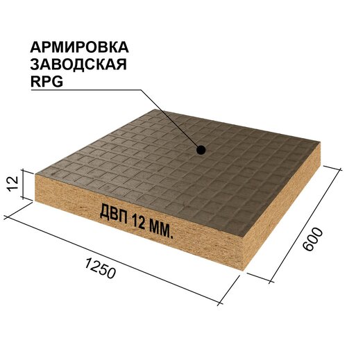 Звукоизоляционная панель Ruspanel RPG COMFORT ECO 1250х600х12 мм сетка1/двп12