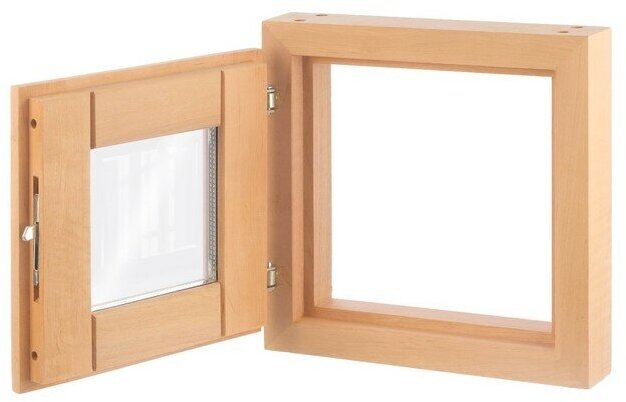 Окно из ольхи 30х30 см, стеклопакет - фотография № 3