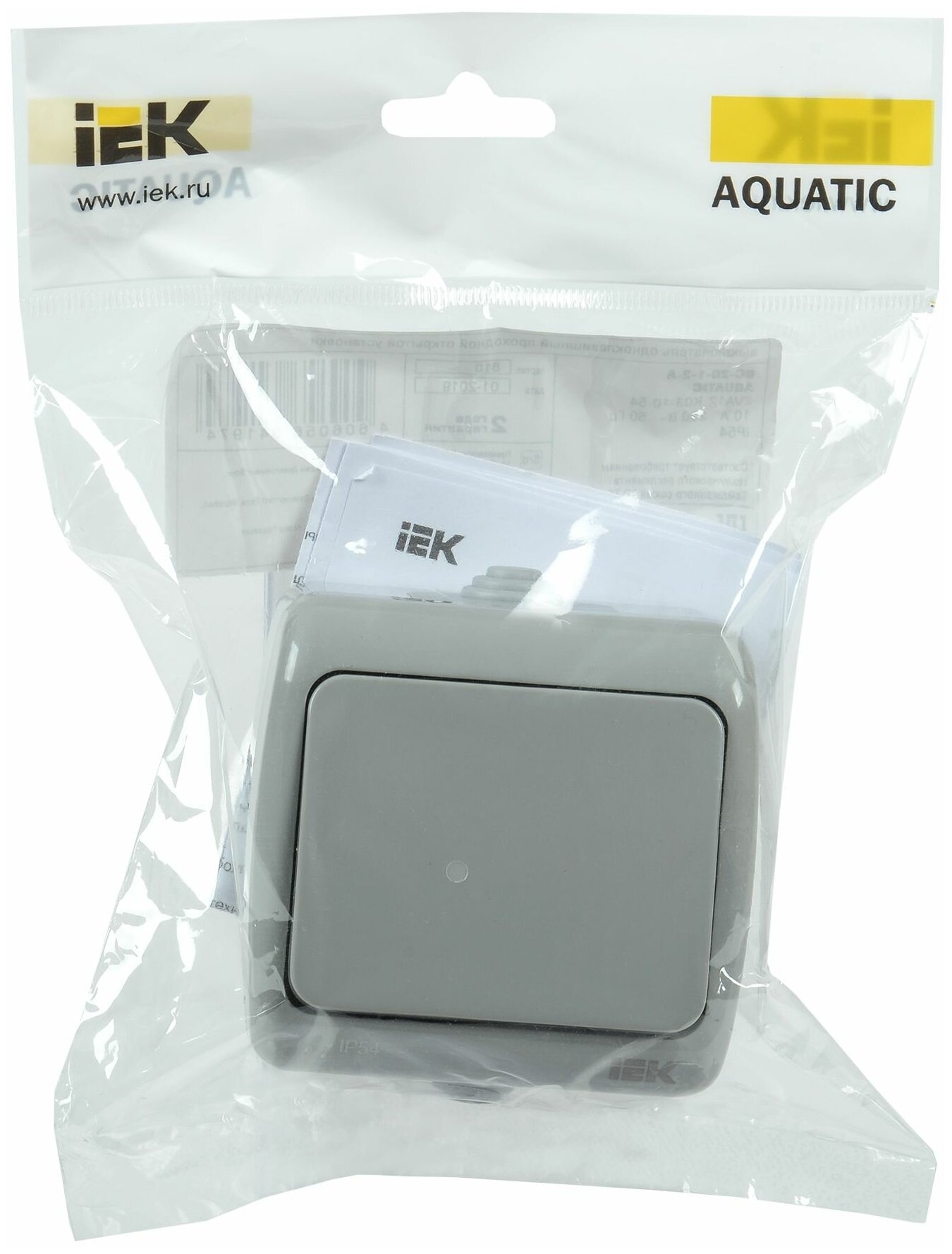 Выключатель одноклавишный накладной IEK Aquatic ВС-20-1-0-А, IP54, 10 А, белый - фото №4