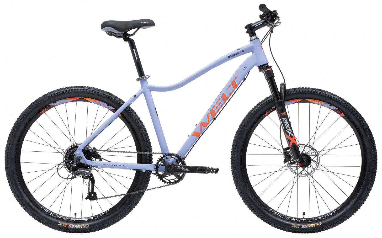 Женский велосипед Welt Edelweiss 3.0 HD 27 (2024) 18" Фиолетово-оранжевый