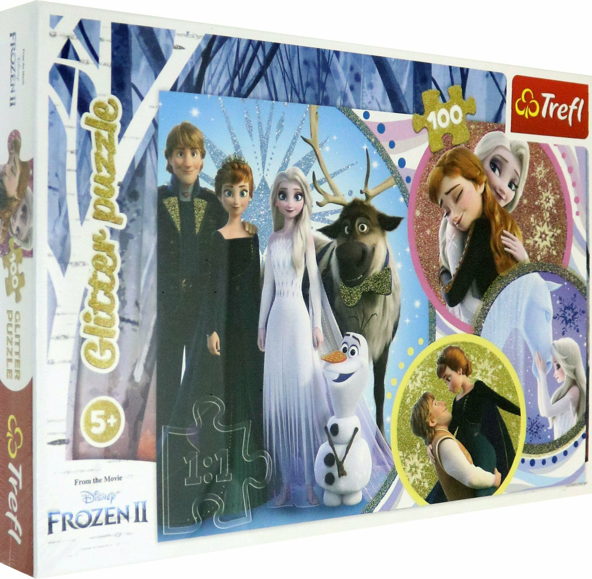 Trefl. Puzzle-100 Glitter В сиянии любви, Frozen (14817) - фото №5