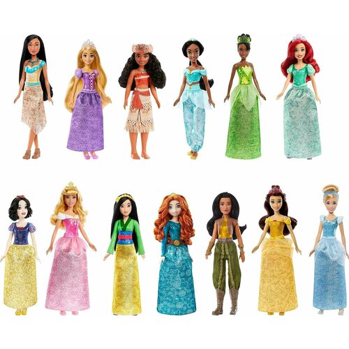 Кукла Принцессы Дисней 13 шт Сверкающая серия disney princess модная кукла принцесса в юбке с проявляющимся принтом рапунцель золушку мериду