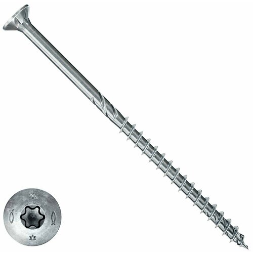 фото Саморез потай 6х200 мм fischer fpf ii ctp bc 670466, неполная резьба, оцинкованная сталь (100 шт)