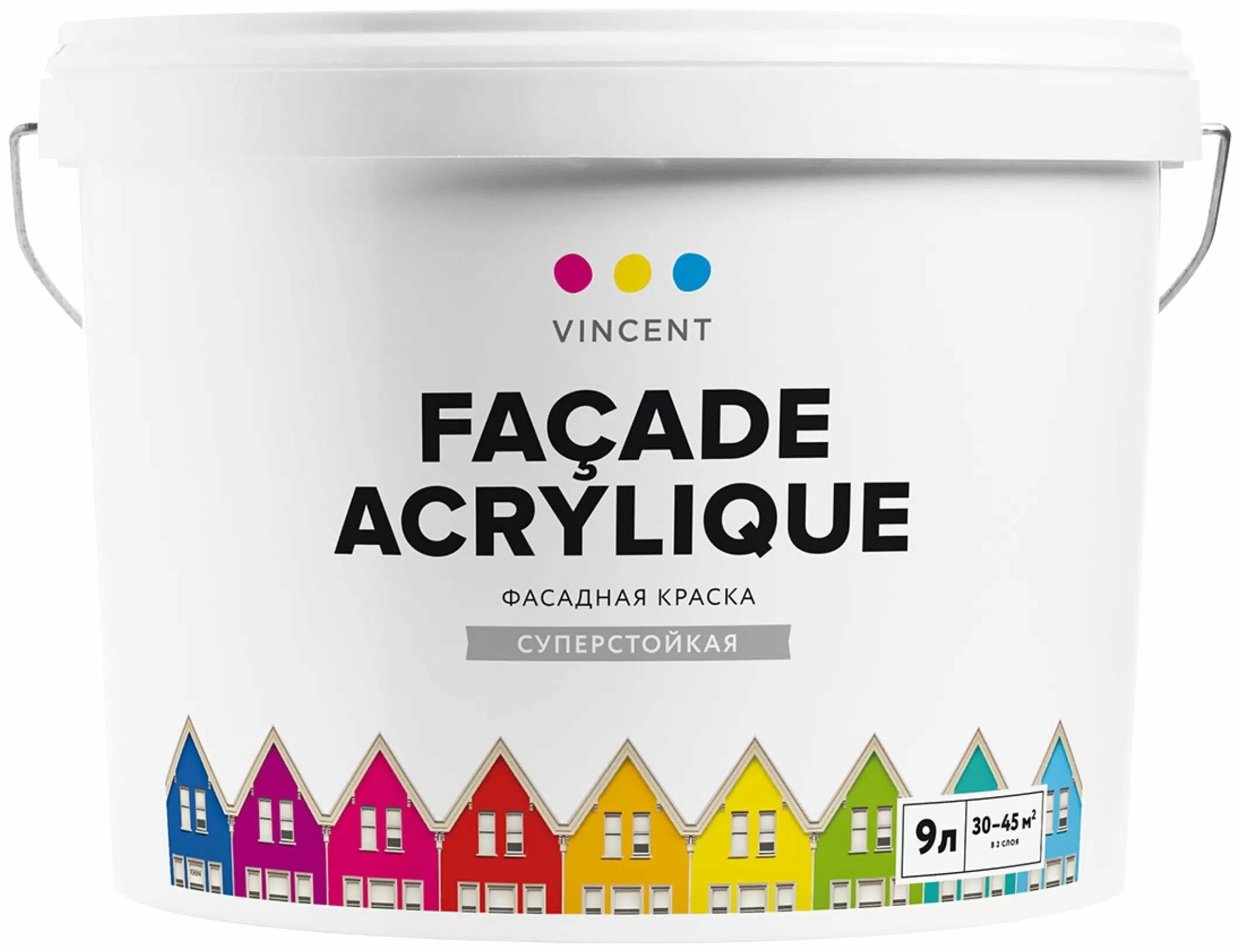 VINCENT FACADE ACRYLIQUE F 2 краска фасадная, суперстойкая, база А (0,8л)