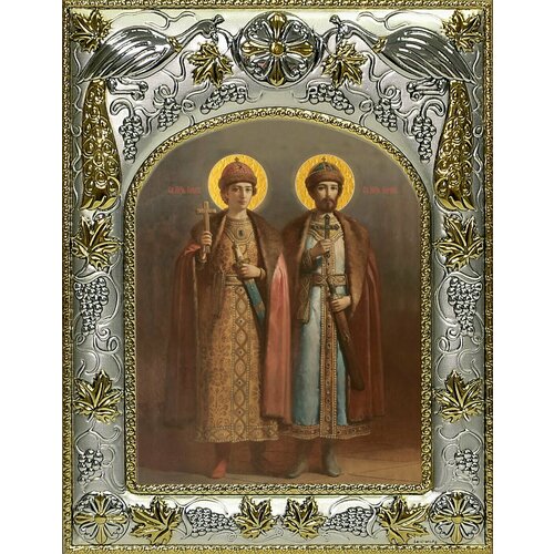 Икона Борис и Глеб благоверные князья борис и глеб благоверные князья икона на холсте