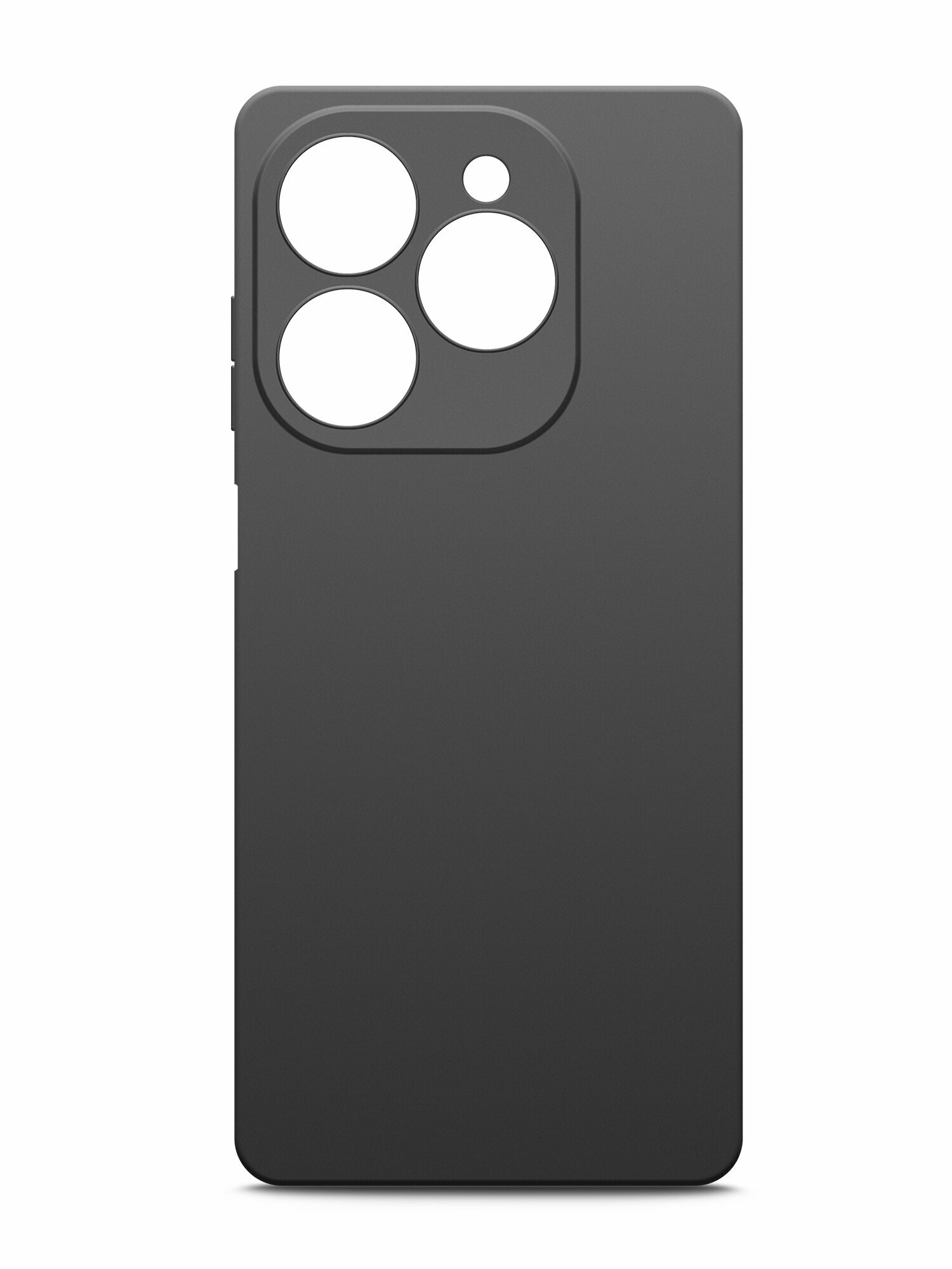 Чехол на Tecno Spark 20 Pro (Техно Спарк 20 Про) черный матовый силиконовый с защитой (бортиком) вокруг камер, Miuko