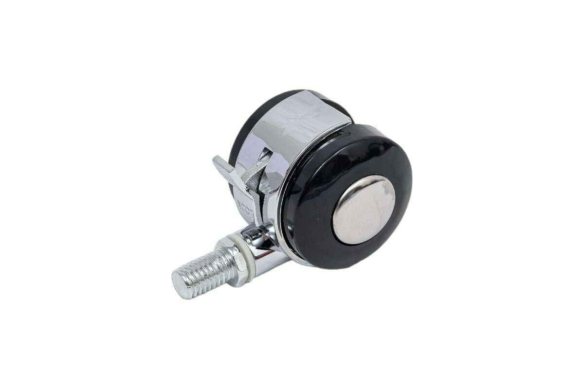 Tech-Krep поворотное мебельное колесо пластик, хром, резьба M8, D40, с тормозом