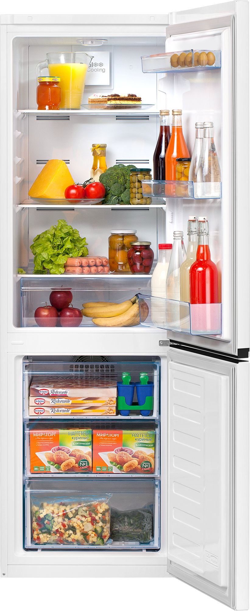 Двухкамерный холодильник Beko B1RCNK272W, 239 л, No Frost, белый — фото 1