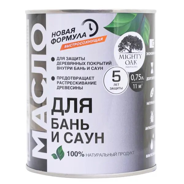 Масло для бань и саун Mighty Oak цвет медово-прозрачный