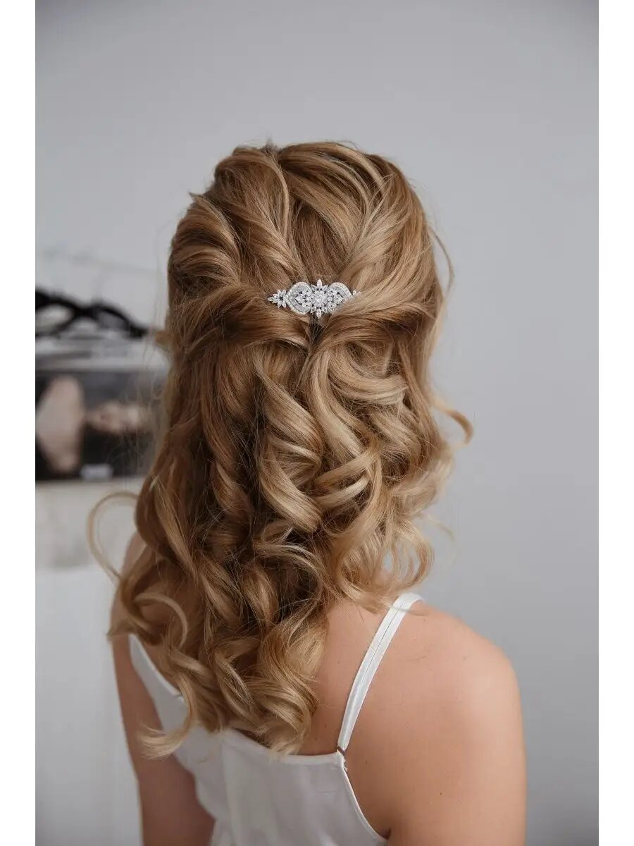 Гребень с фианитами кружевной в прическу Romantic Wedding — фото 1