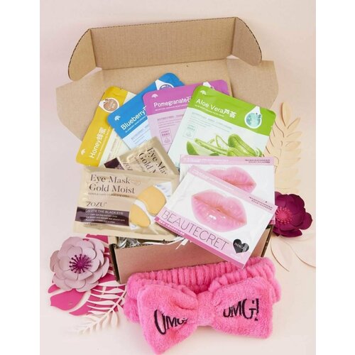 Подарочный Бьюти бокс набор корейской косметики для женщин Патчи гидрогелевые тканевые Маски 550₽