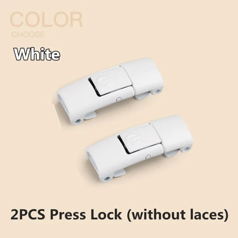 Белые застежки Press Lock для шнурков (2шт)