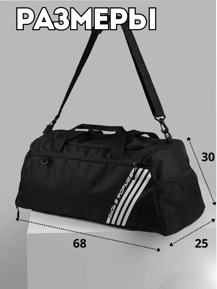 Сумка дорожная Мир в сумке, 51 л, 25х30х68 см, черный — фото 1