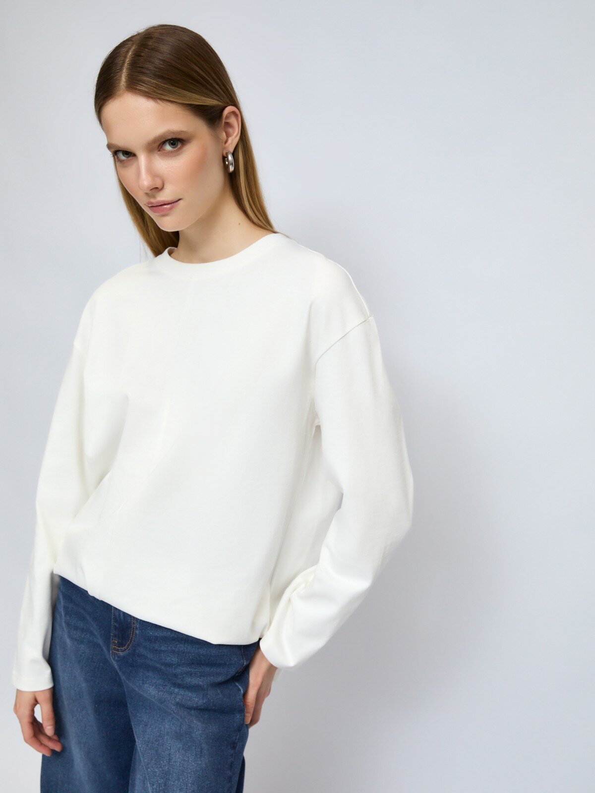 Лонгслив Zolla, размер S, , молоко