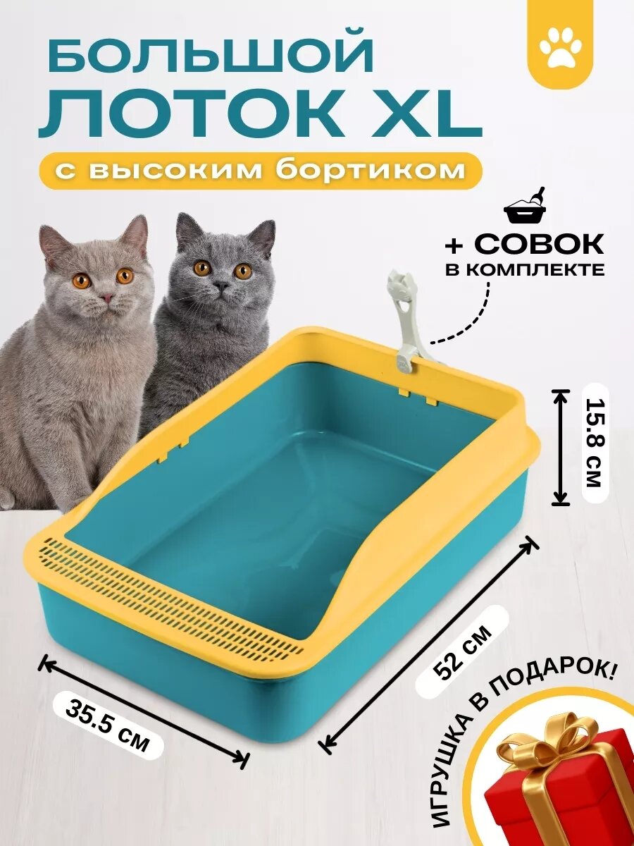 Лоток для кошек и собак, большой с бортиками