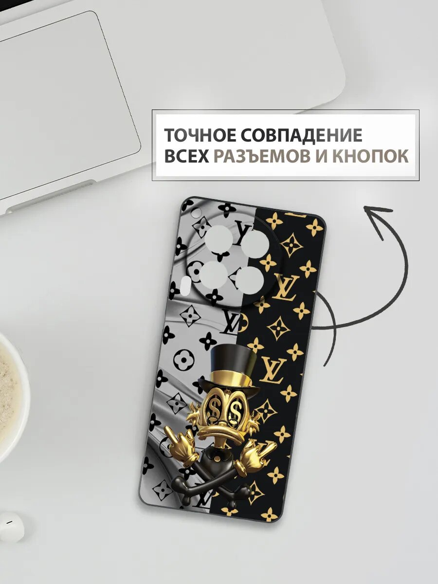 Чехол Le Nuance, для Tecno Camon 30, силикон/полиуретан, черный, с принтом — фото 1