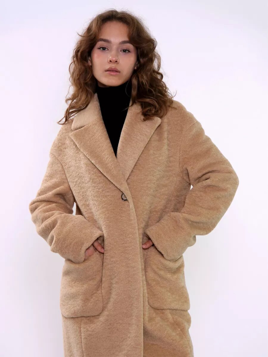 Пальто SINAR, размер 50/170, бежевый, желтый, оранжевый