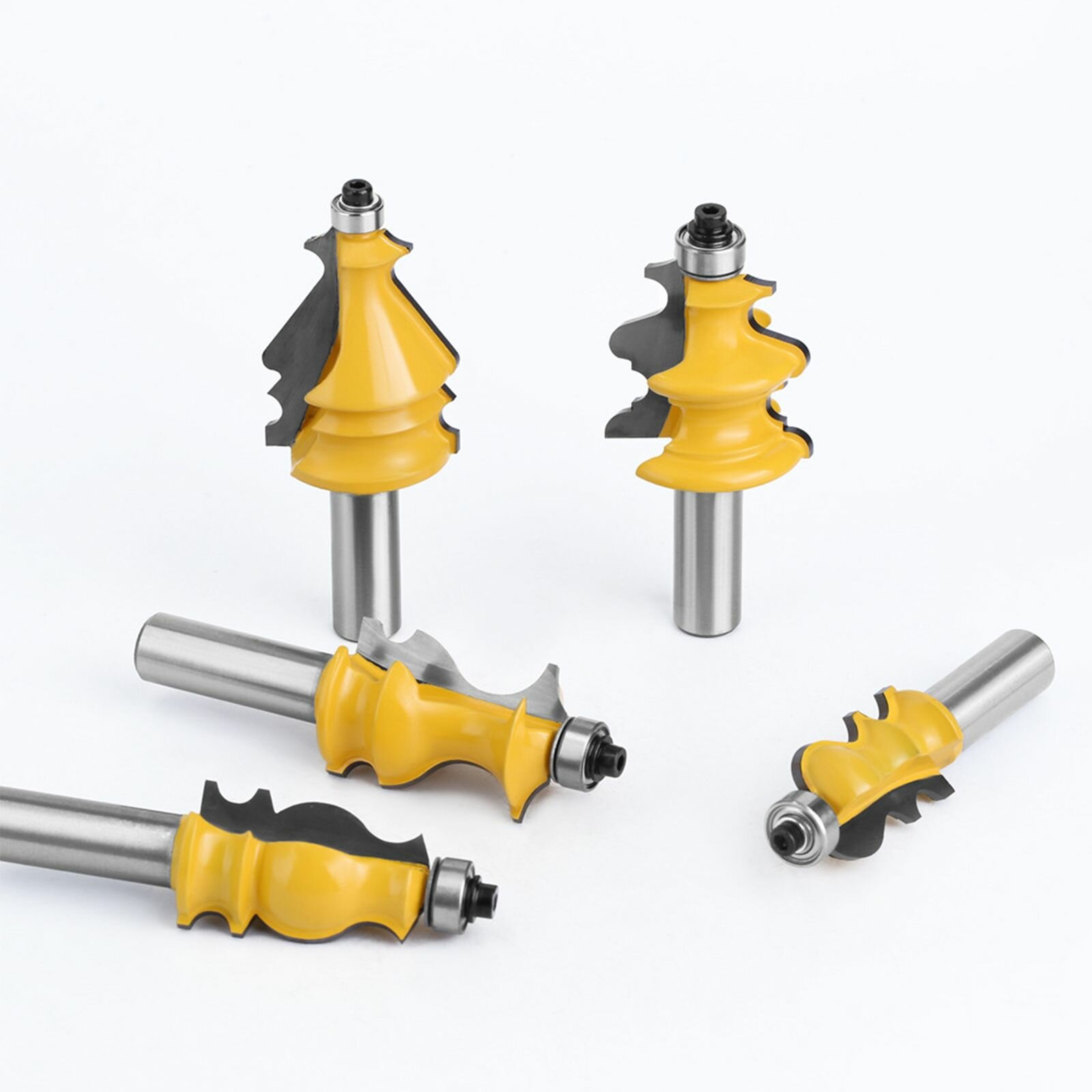 Изображение (1 Набор) 5 Piece Drill Bit Cabinet Door Top Line Carving Machine Woodworking Router-12.7mm