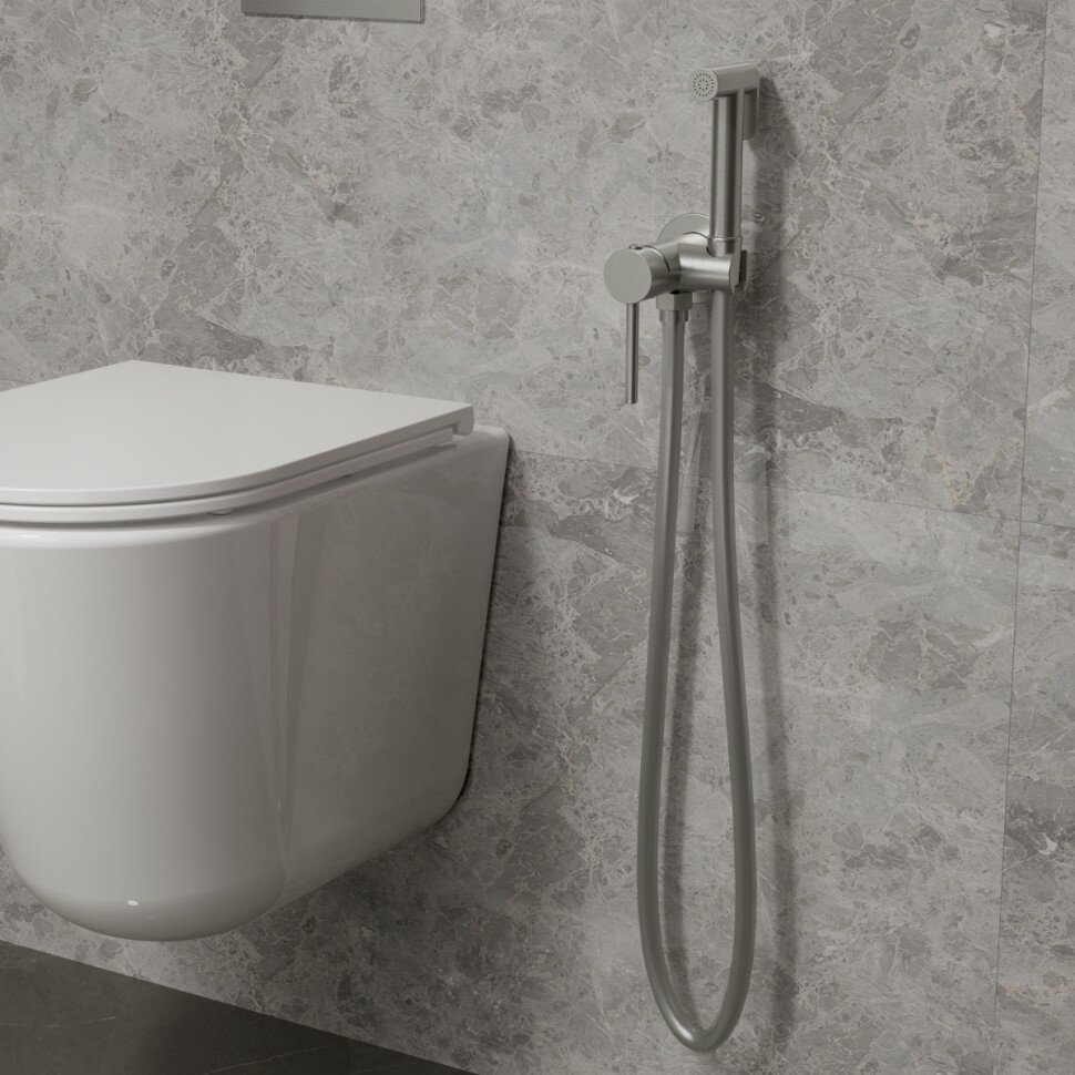 Гигиенический душ VHFW-101BN из латуни в комплекте со смесителем, брашированный никель