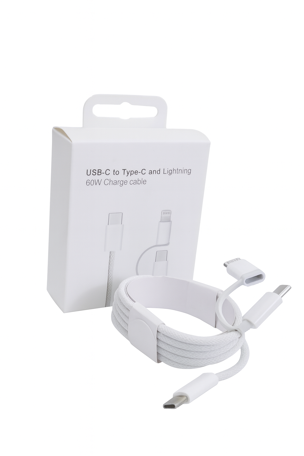 Кабель для быстрой зарядки, USB Type-C to Type-C, USB Type-C to Lightning, 60W, 1 м