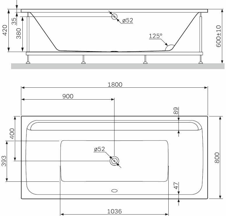 Панель фронтальная для ванны AM.PM Inspire 2.0 W52A-180-080W-P, 180x80 - фото №7