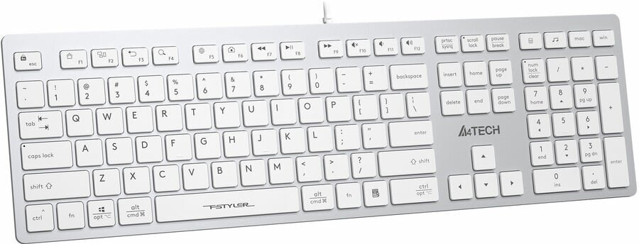 Клавиатура A4TECH Fstyler FX50, USB, белый [fx50 white]