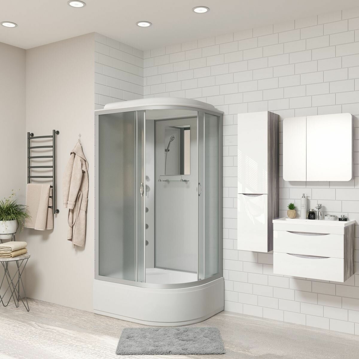 фото Душевая кабина с гидромассажем Niagara NG-2310-14LG (1200х800х2150) высокий поддон (40см) стекло матовое