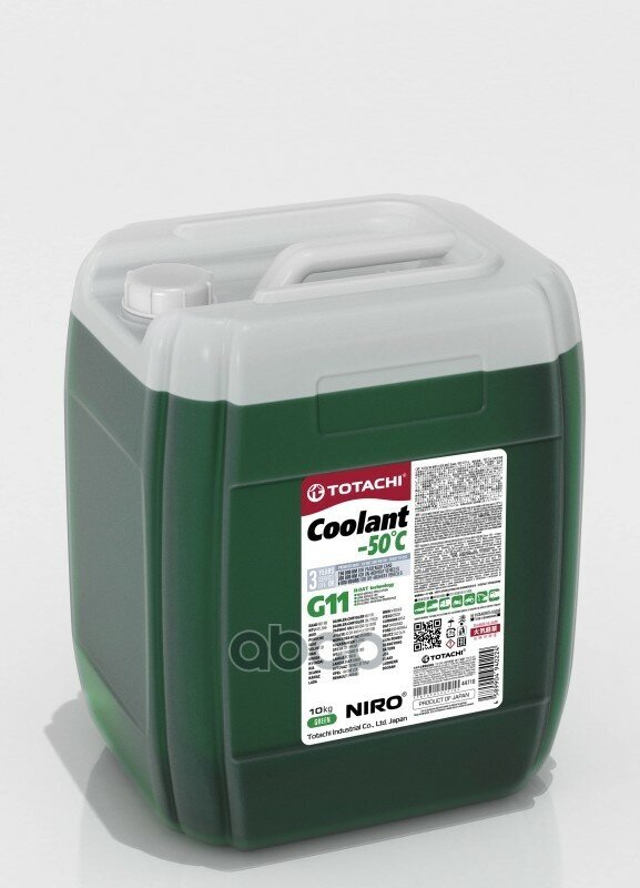 Жидкость Охлаждающая Totachi Niro Coolant Green G11 -50C 10Кг Astm D3306; D4985 TOTACHI арт. 44710