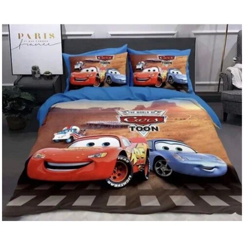 Детское постельное белье 1,5 спальный Тачки, Сатин