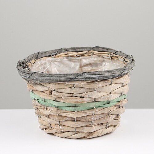 Кашпо плетёные 21x21х12 светло-серый 872₽